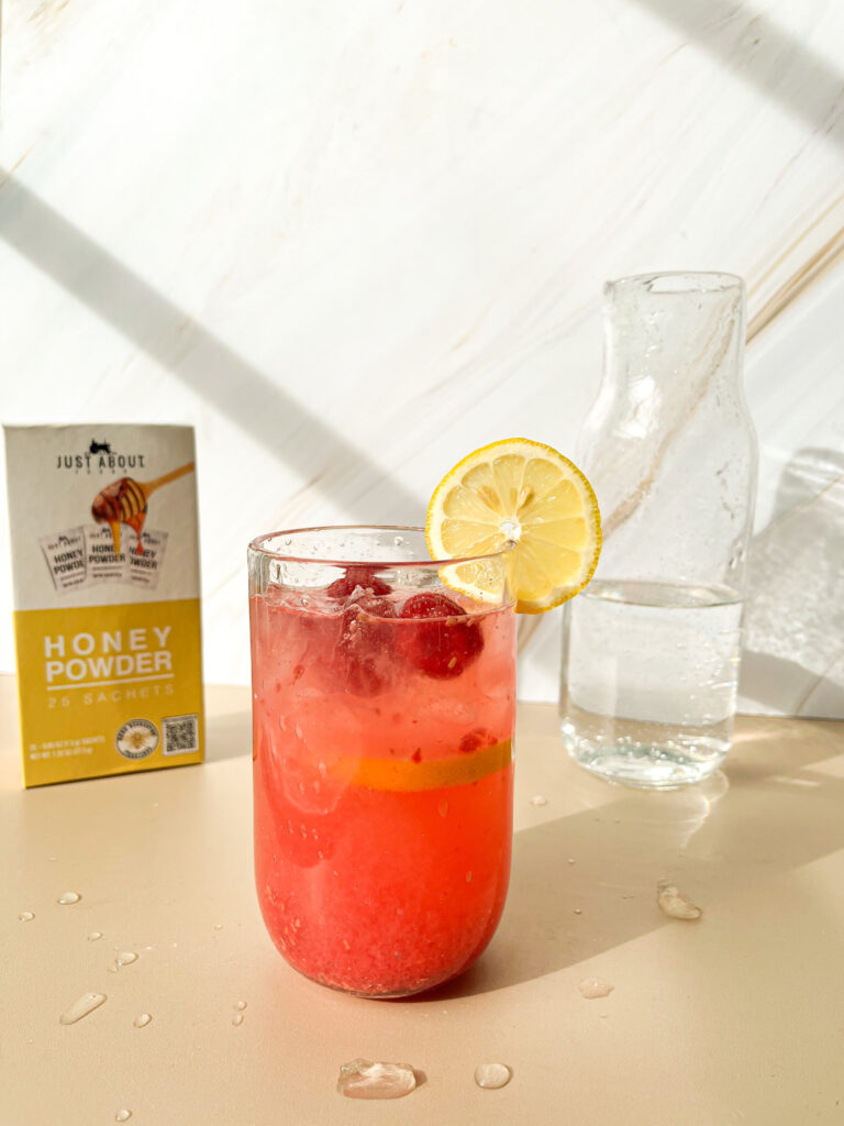 Raspberry Lemonade Sweetned with Honey Powder